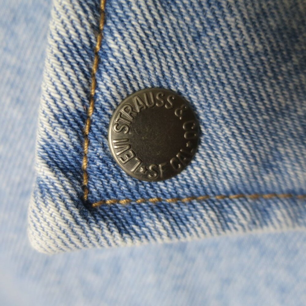 Levi's Denim Crop Moto Jacket Size M - Picture 7 of 14